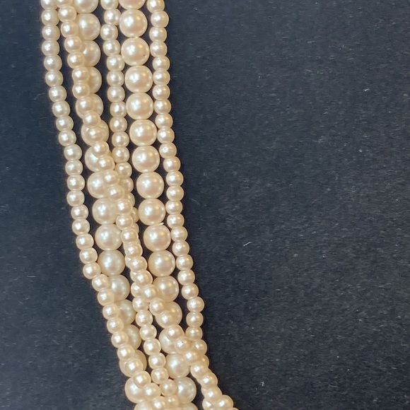 18" Multi Strand Small Beaded Faux Pearl Necklace - Picture 5 of 10